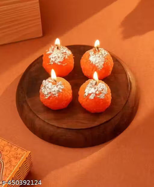 Laddu Candles – Sweet Glow of Festive Joy (Set of 4)