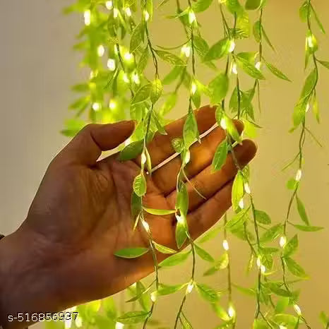200 LEDs Artificial Leaf Curtain String Light