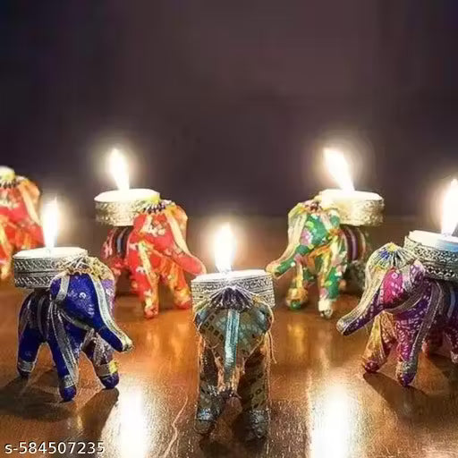 Misscasa Set of 5 Elephant Candle Holder